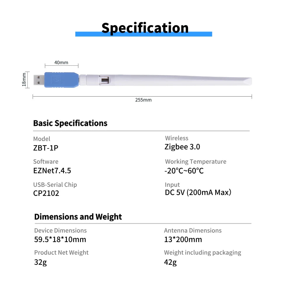 DIYANI Smart Dongle 1P - Zigbee 3.0 coördinator & Thread‑ready