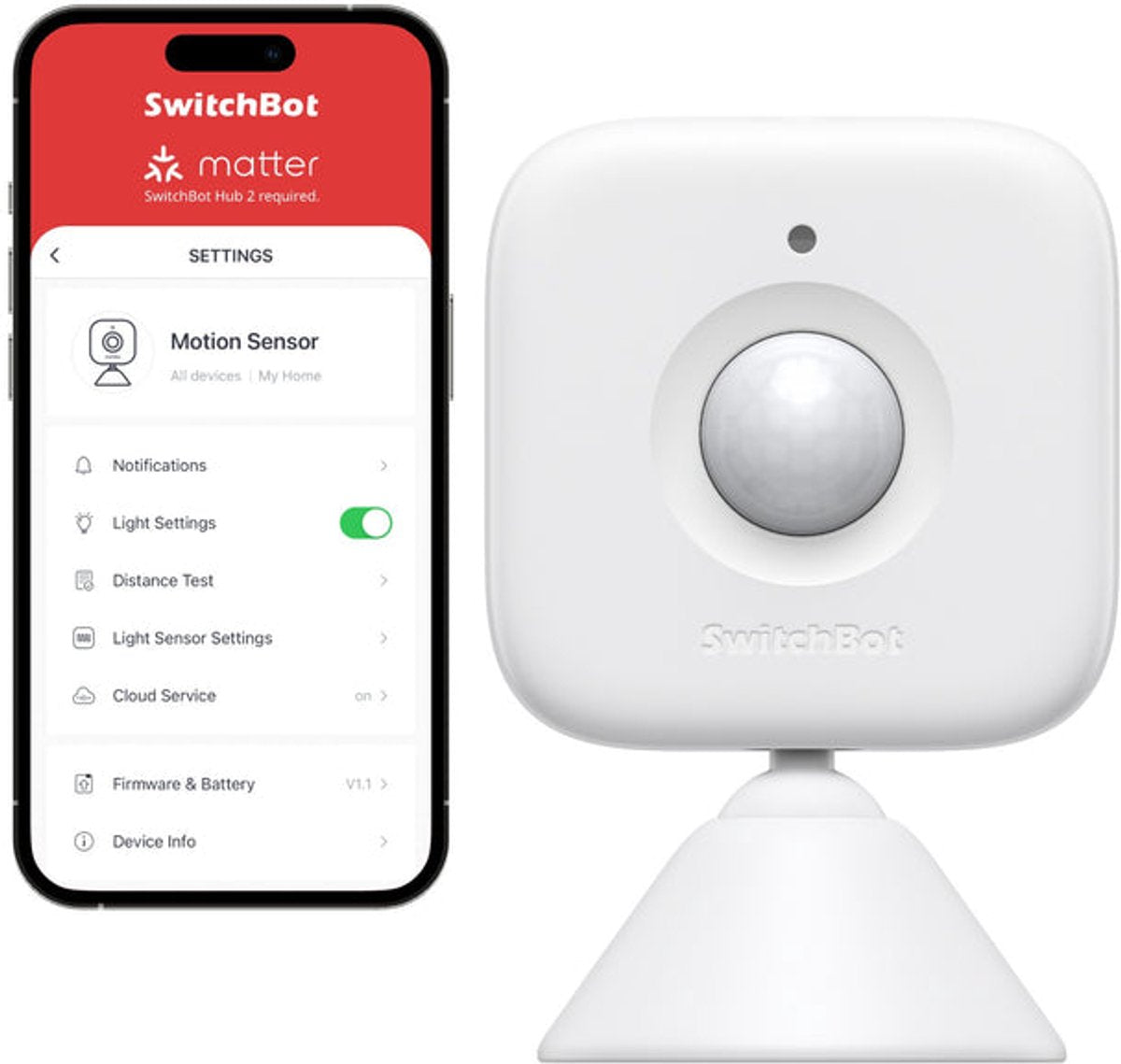 SwitchBot Motion Sensor | Smart motion sensor with light sensor