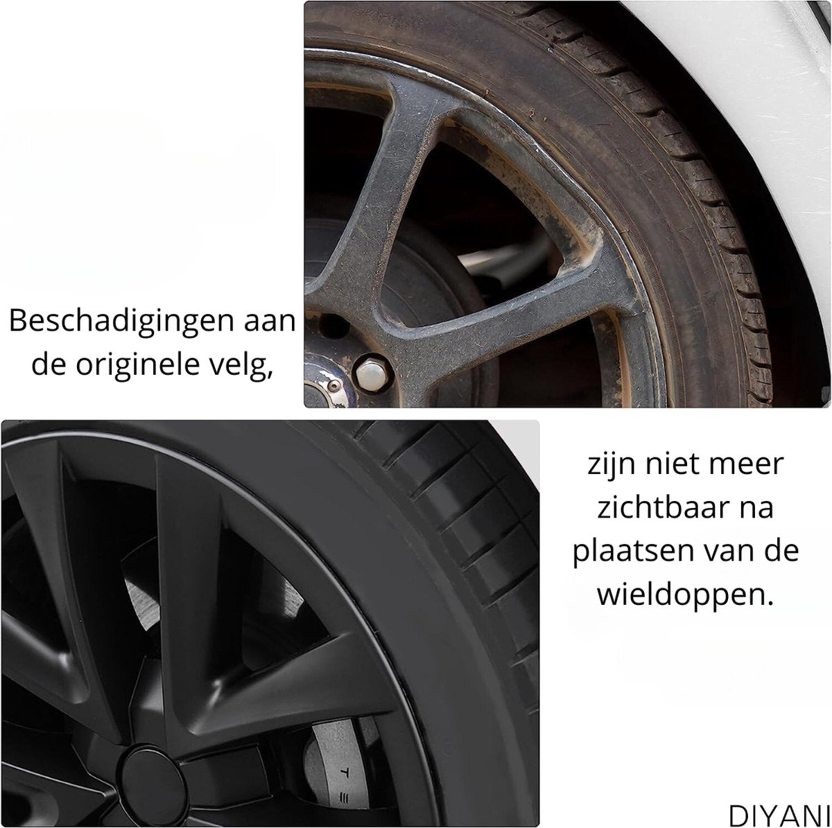Tesla Model 3 Wieldoppen set | 18 inch | Mat Zwart | ARACHNID Performance / Bouwjaar 2017–2023