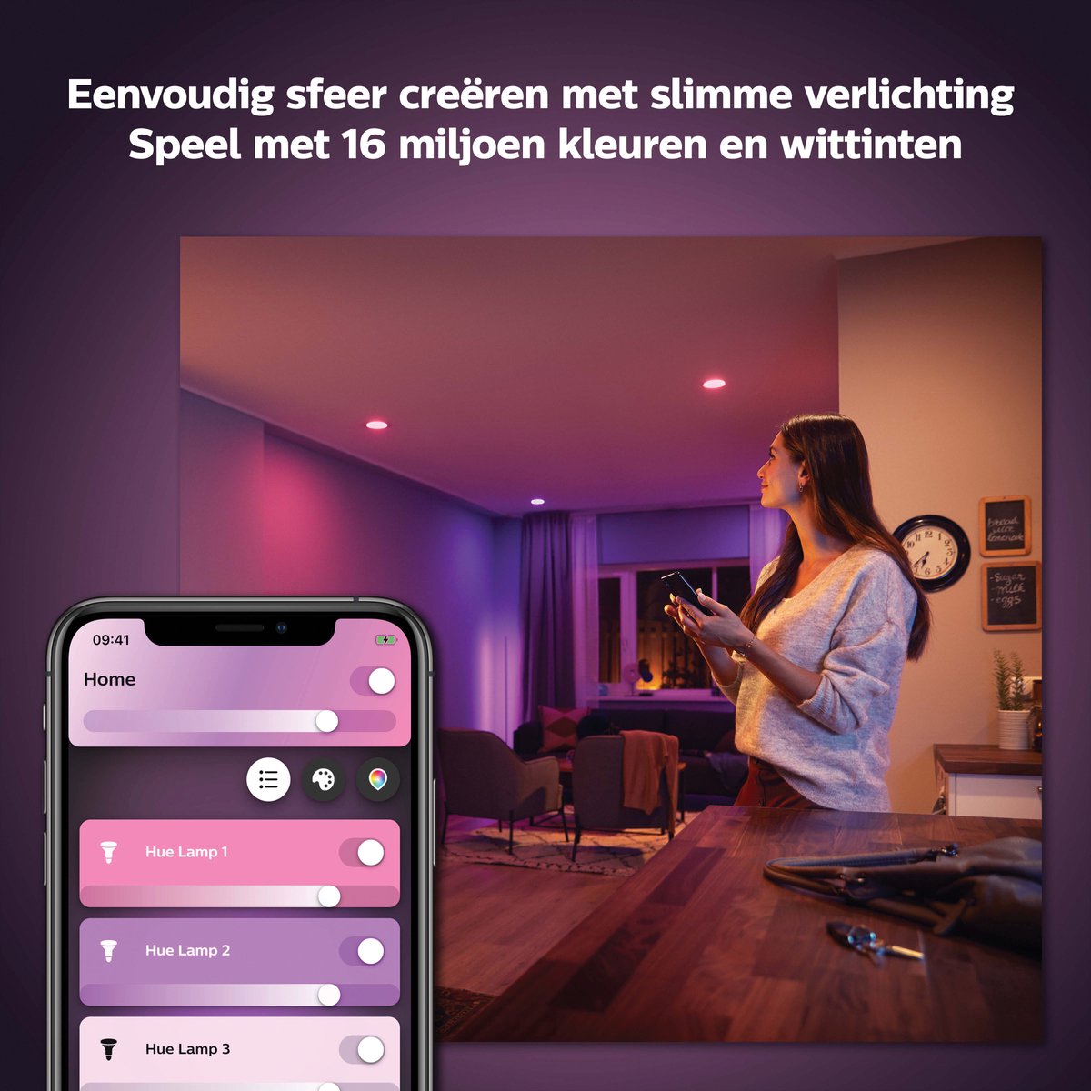 Philips Hue Starter Kit: 3x White & Color Ambiance GU10 + Bridge 2.0