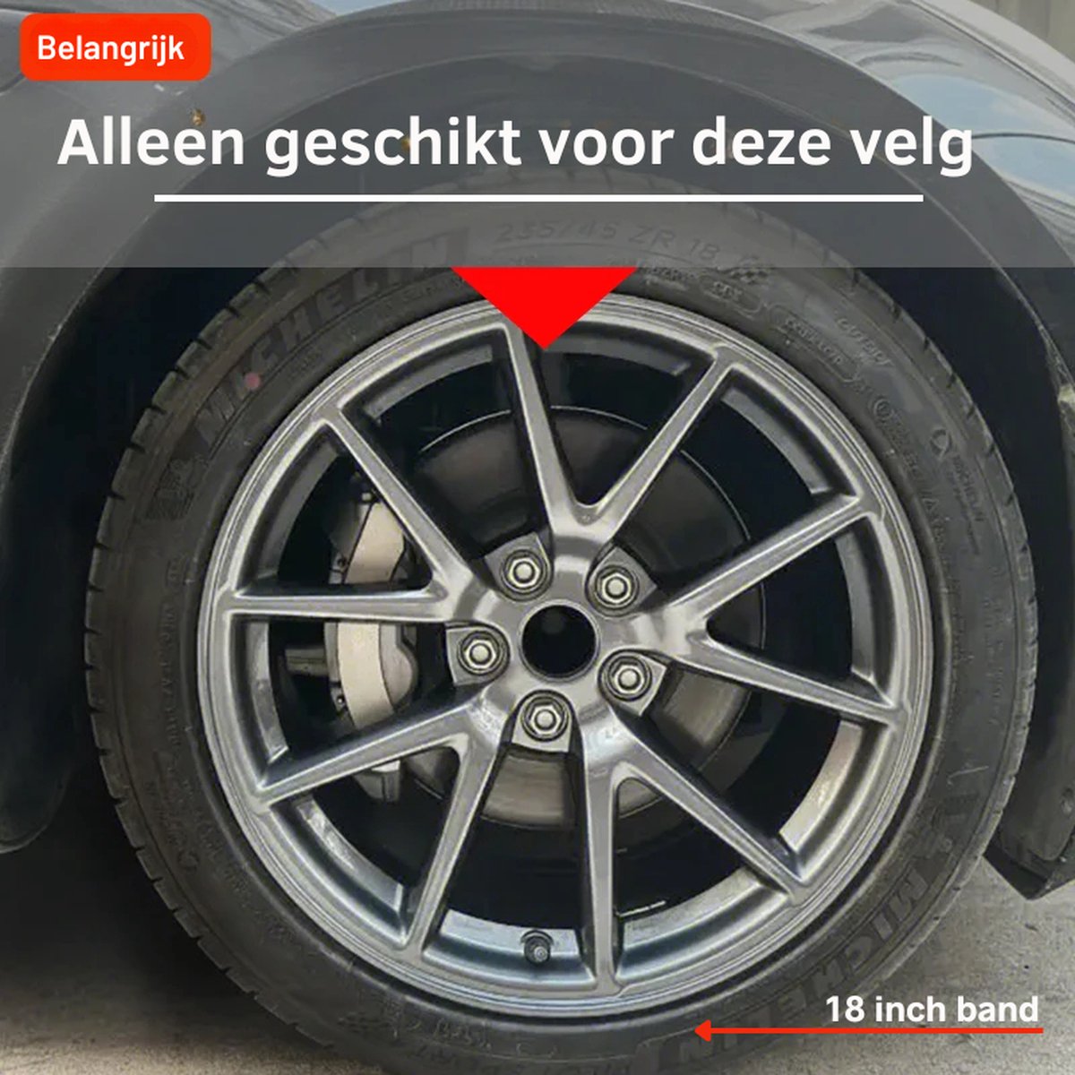 Tesla Model 3 Wieldoppen set | 18 inch | Mat Zwart | ARACHNID Performance / Bouwjaar 2017–2023