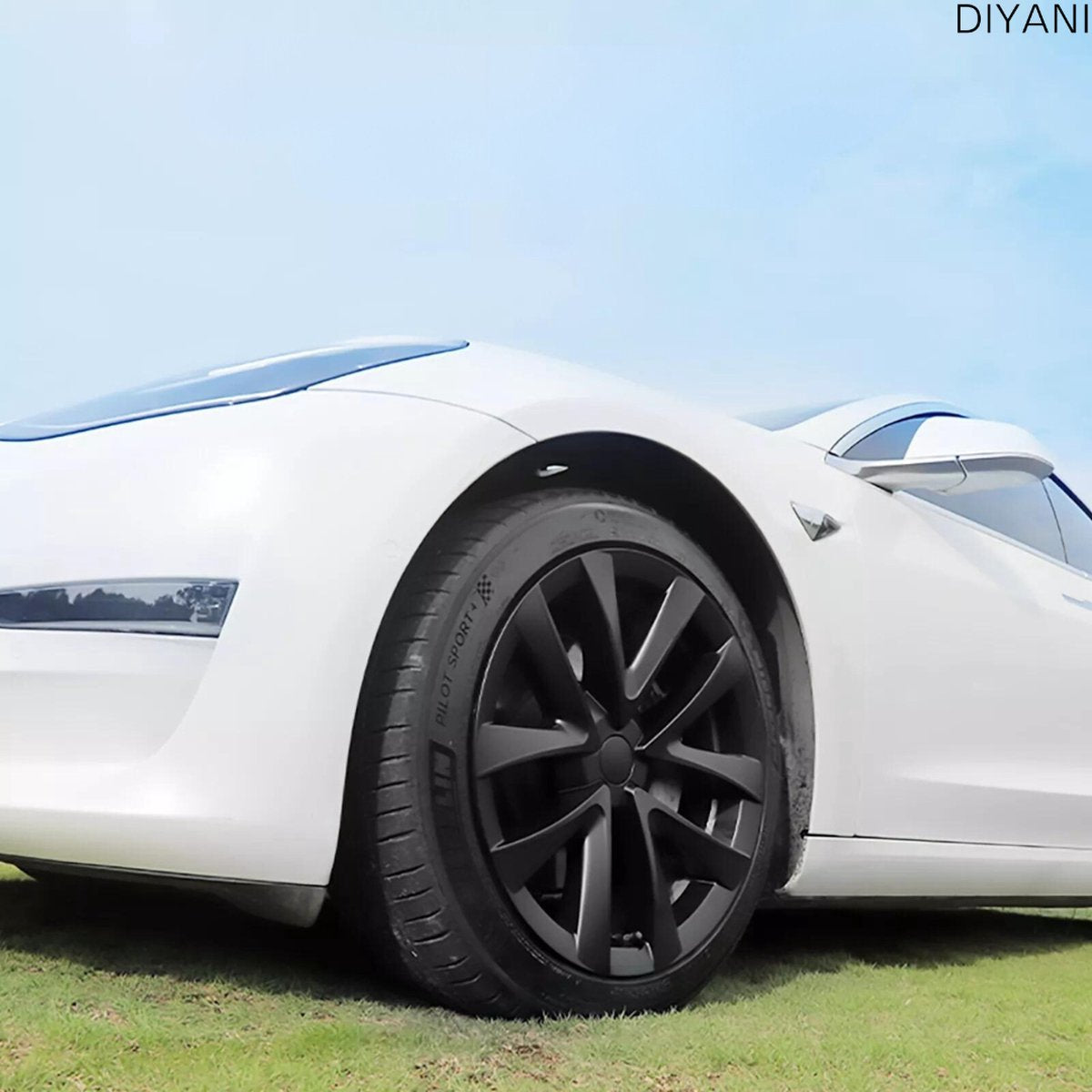 Tesla Model 3 Wieldoppen set | 18 inch | Mat Zwart | ARACHNID Performance / Bouwjaar 2017–2023