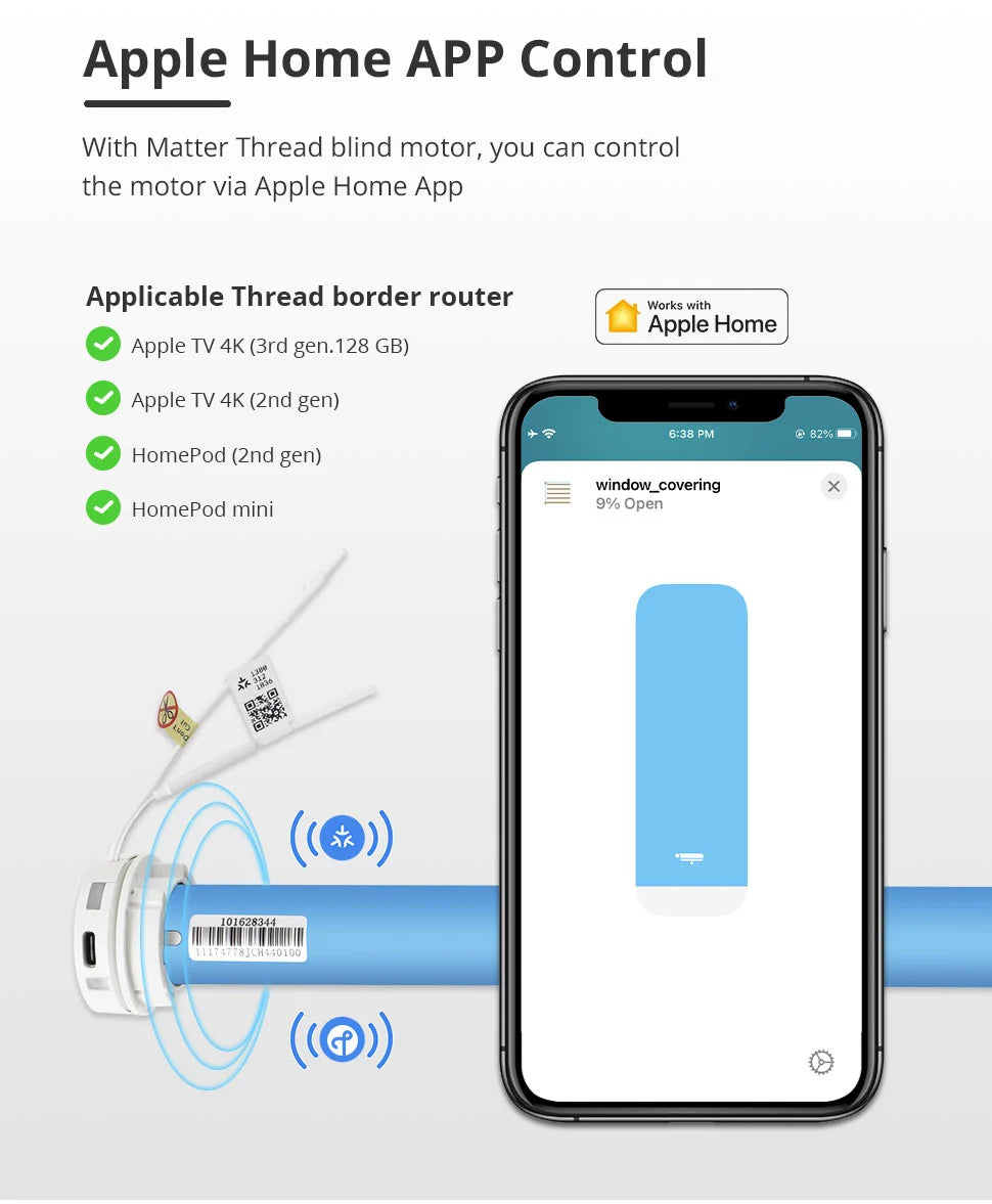 Zemismart MT25B | Draadloze rolgordijnmotor (Retrofit) | Matter over Thread
