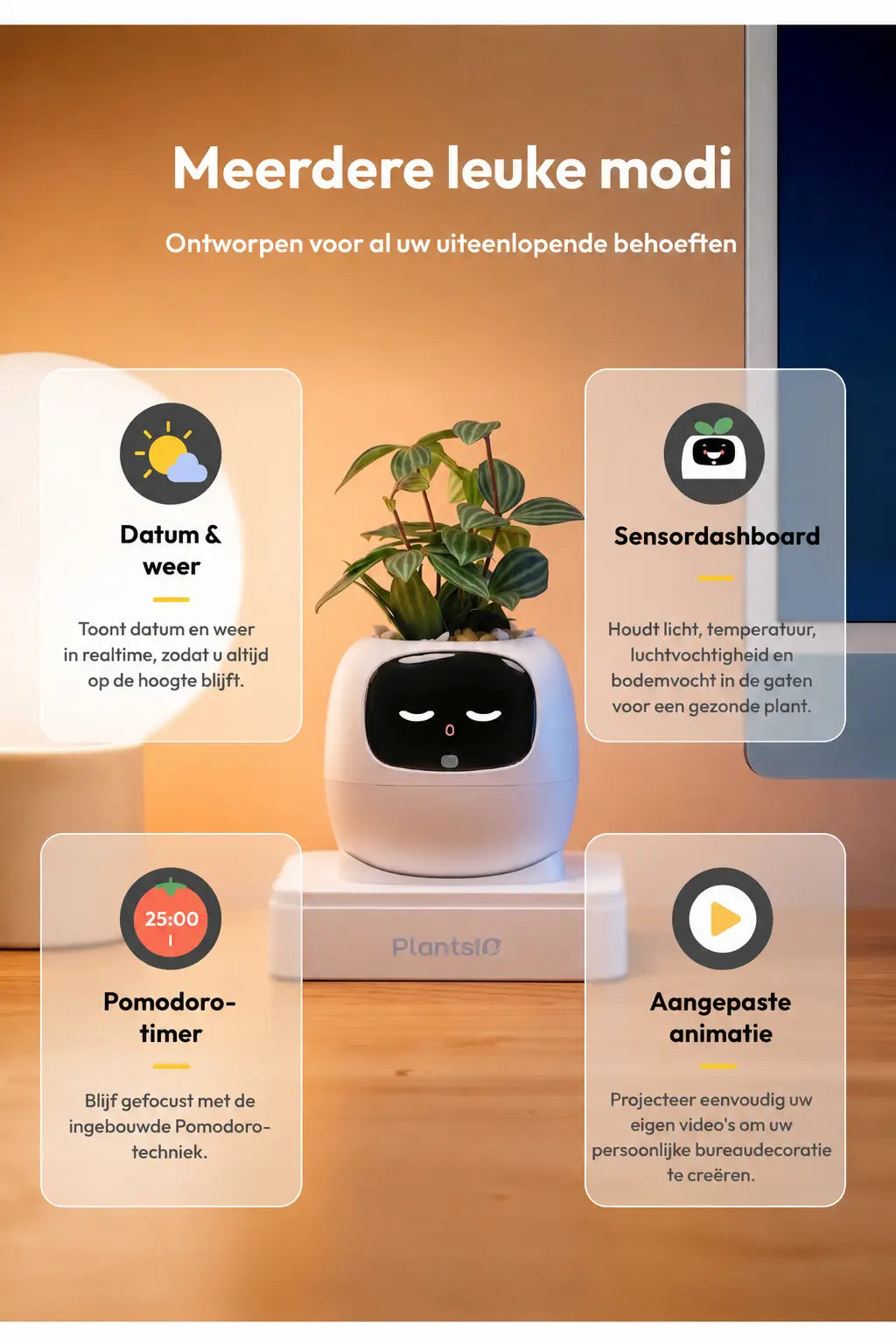 Plantsio Ivy Gen 2 – Interactieve Slimme Bloempot met 9 Sensoren
