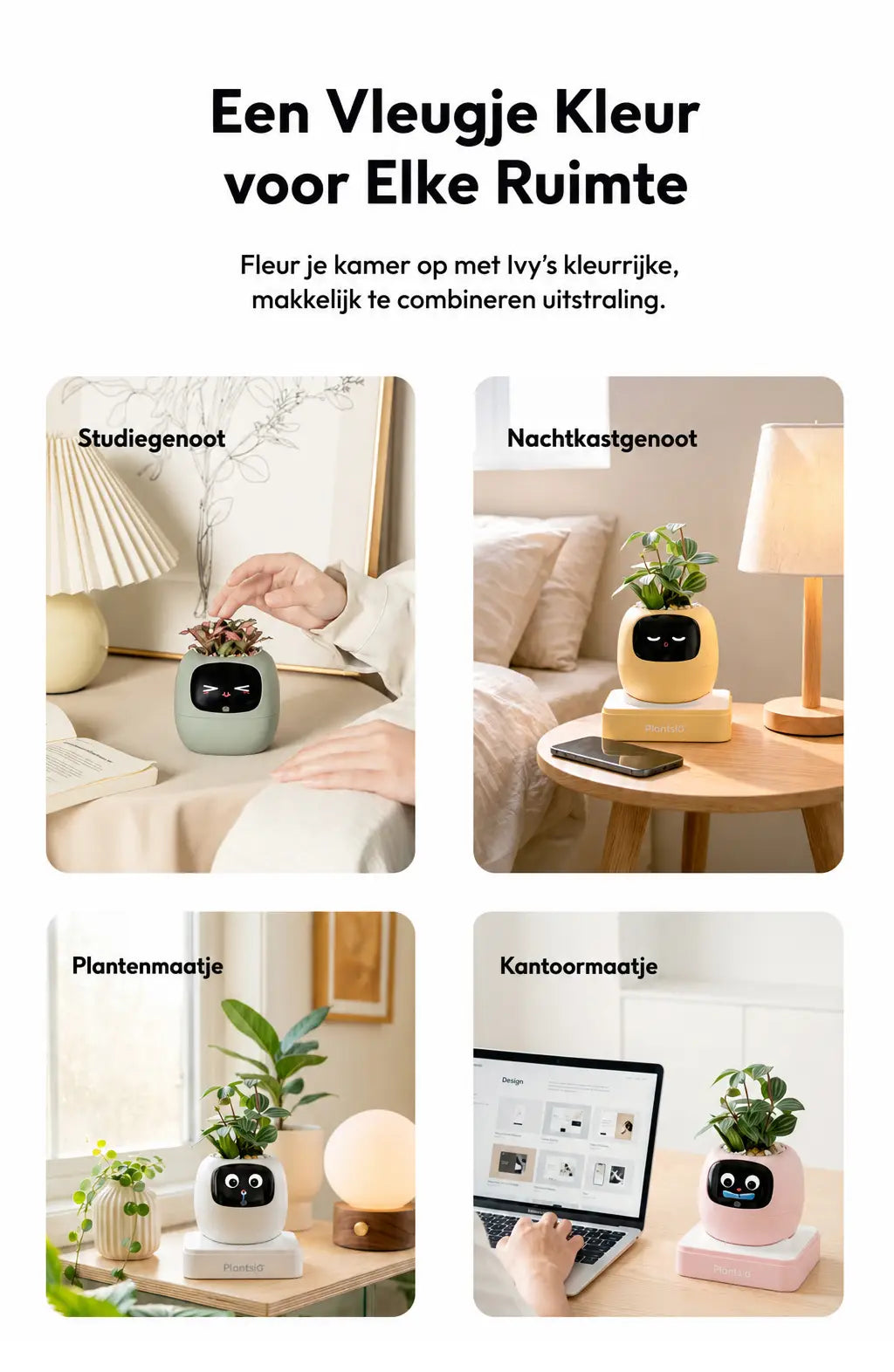 Plantsio Ivy Gen 2 – Interactieve Slimme Bloempot met 9 Sensoren
