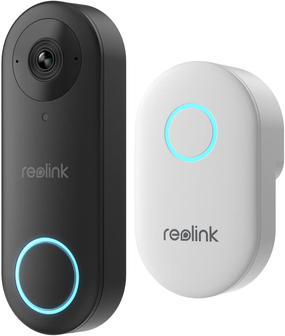 Reolink 2K+ Video Deurbel Wi-Fi met Camera, Groothoek, Tweeweg Audio, Slimme Menselijke Detectie en Waarschuwingen, 2.4/5GHz WiFi, SD-kaartsleuf, met Chime, Video Doorbell WiFi (Plug-in Versie)
