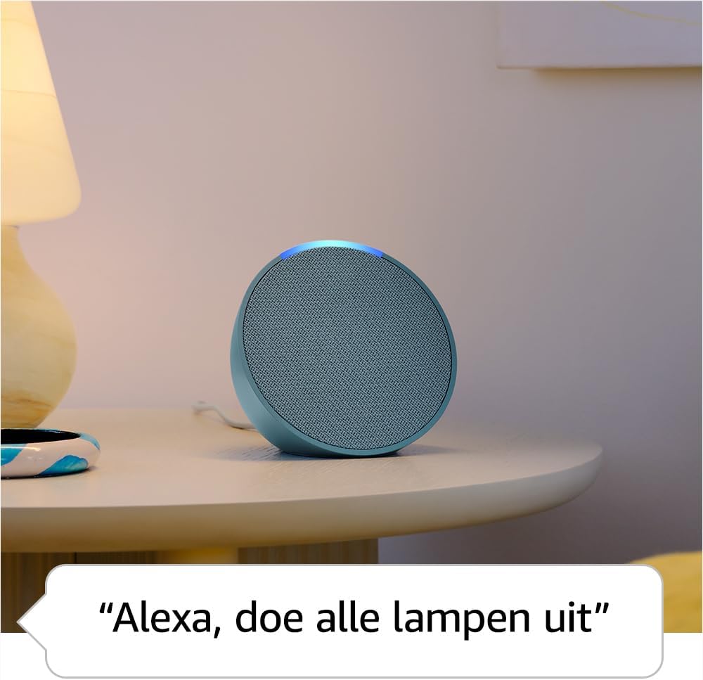 Amazon Echo Pop | Fullsound compacte smartspeaker met wifi, bluetooth en Alexa (spreekt Nederlands) | Antraciet
