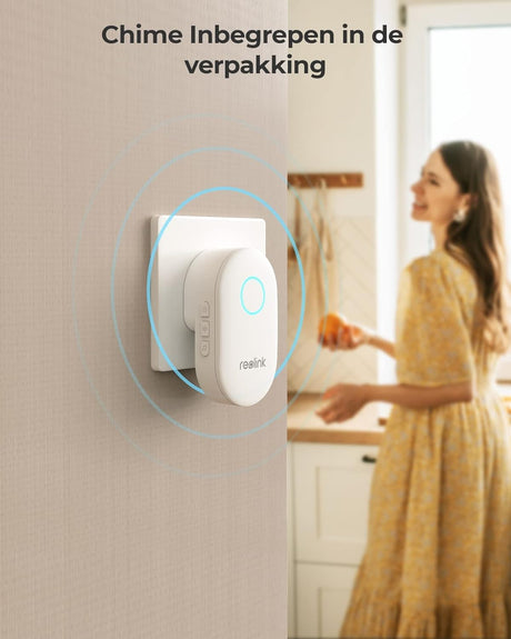 Reolink Video Deurbel Camera PoE met Reolink Bel, 2K+ Super HD Video Bedrade Buitencamera, 180° Diagonaal Beeld, Tweerichtingsaudio, Persoonsdetectie, Waterdicht, Waarschuwingen, Werkt Met Reolink NVR