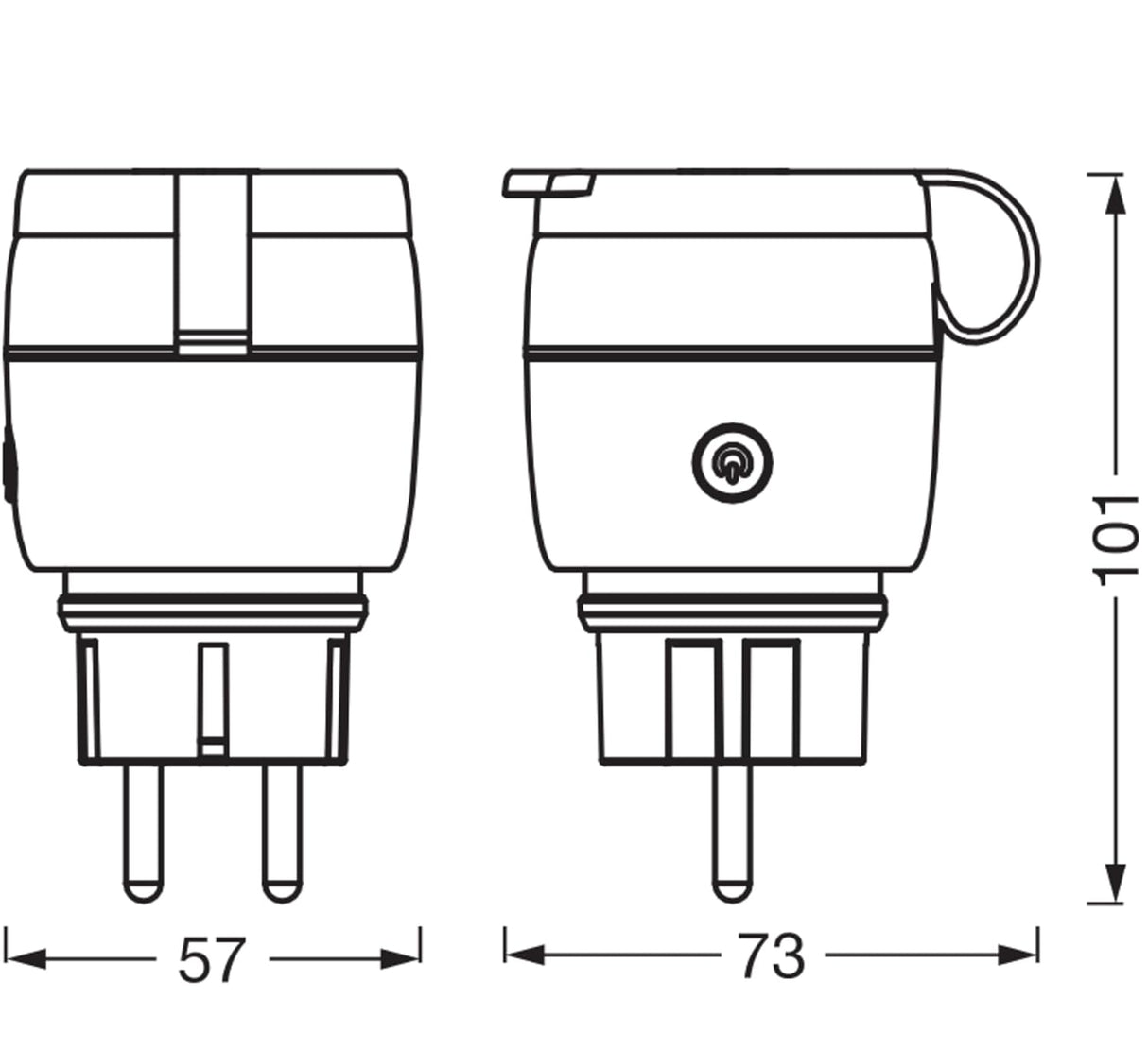 LEDVANCE SMART+ MATTER Outdoor Plug afmetingen
