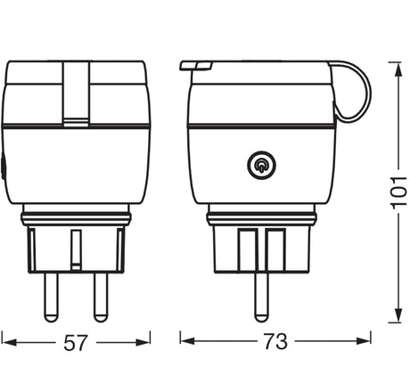 LEDVANCE SMART+ MATTER Outdoor Plug afmetingen
