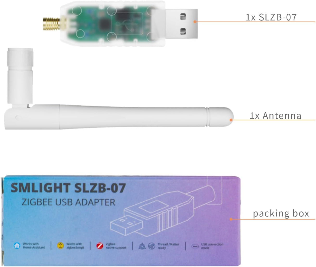 SMLIGHT SLZB-07 Zigbee USB Coordinator met EFR32MG21 voor Home Assistant