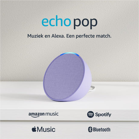 Amazon Echo Pop | Fullsound compacte smartspeaker met wifi, bluetooth en Alexa (spreekt Nederlands) | Antraciet