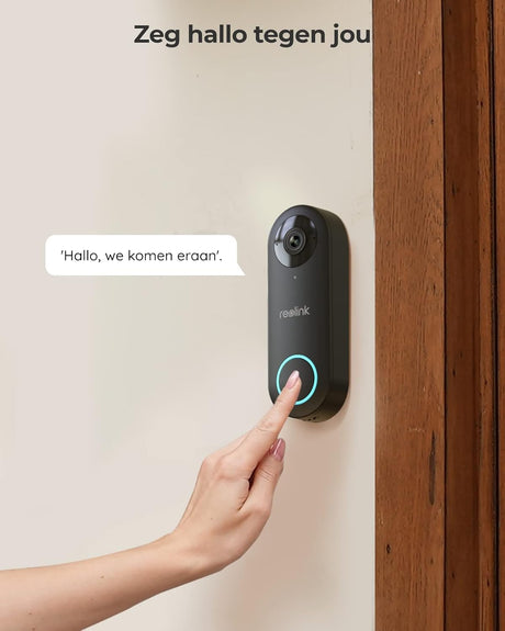 Reolink Video Deurbel Camera PoE met Reolink Bel, 2K+ Super HD Video Bedrade Buitencamera, 180° Diagonaal Beeld, Tweerichtingsaudio, Persoonsdetectie, Waterdicht, Waarschuwingen, Werkt Met Reolink NVR