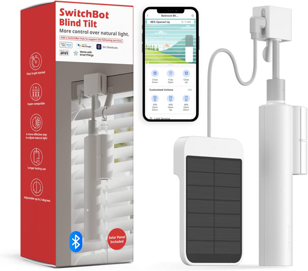 SwitchBot Blind Tilt met Zonnepaneel | Automatische Jaloeziebediening