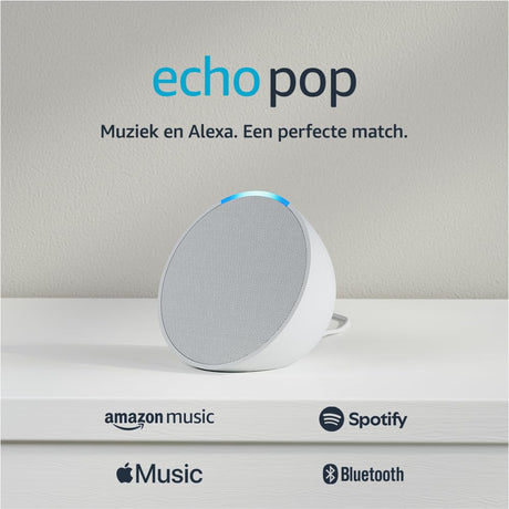 Amazon Echo Pop | Fullsound compacte smartspeaker met wifi, bluetooth en Alexa (spreekt Nederlands) | Antraciet