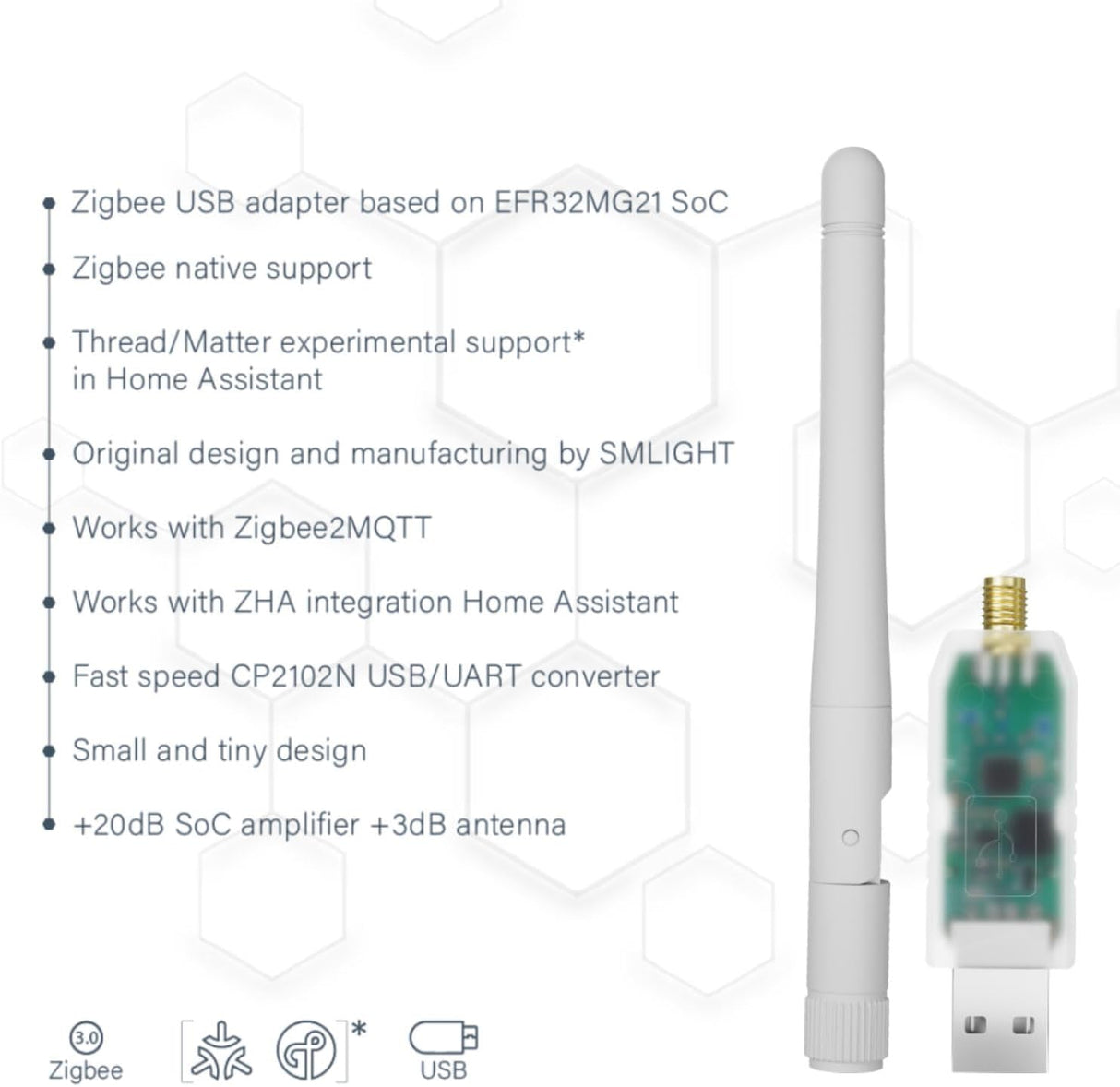 SMLIGHT SLZB-07 Zigbee USB Coordinator met EFR32MG21 voor Home Assistant