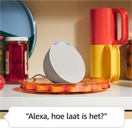 Amazon Echo Pop | Fullsound compacte smartspeaker met wifi, bluetooth en Alexa (spreekt Nederlands) | Antraciet