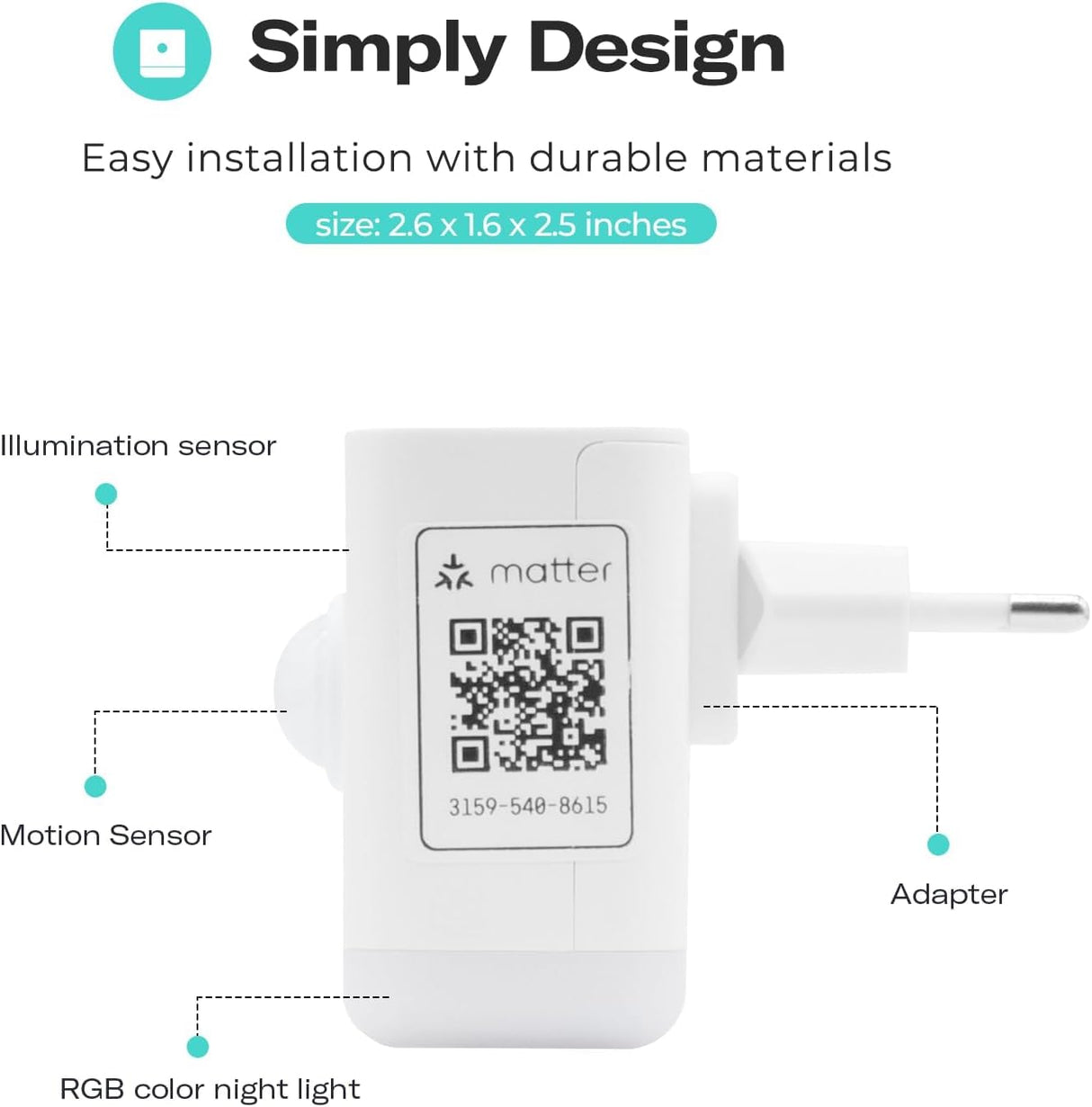 THIRDREALITY Matter Nachtlamp – RGB, Beweging & Lichtsensor
