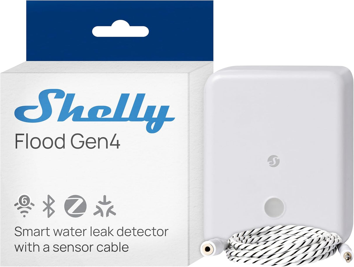 Shelly Flood Gen4 – Smart Water Leak Sensor with Wi-Fi, Zigbee, and Matter
