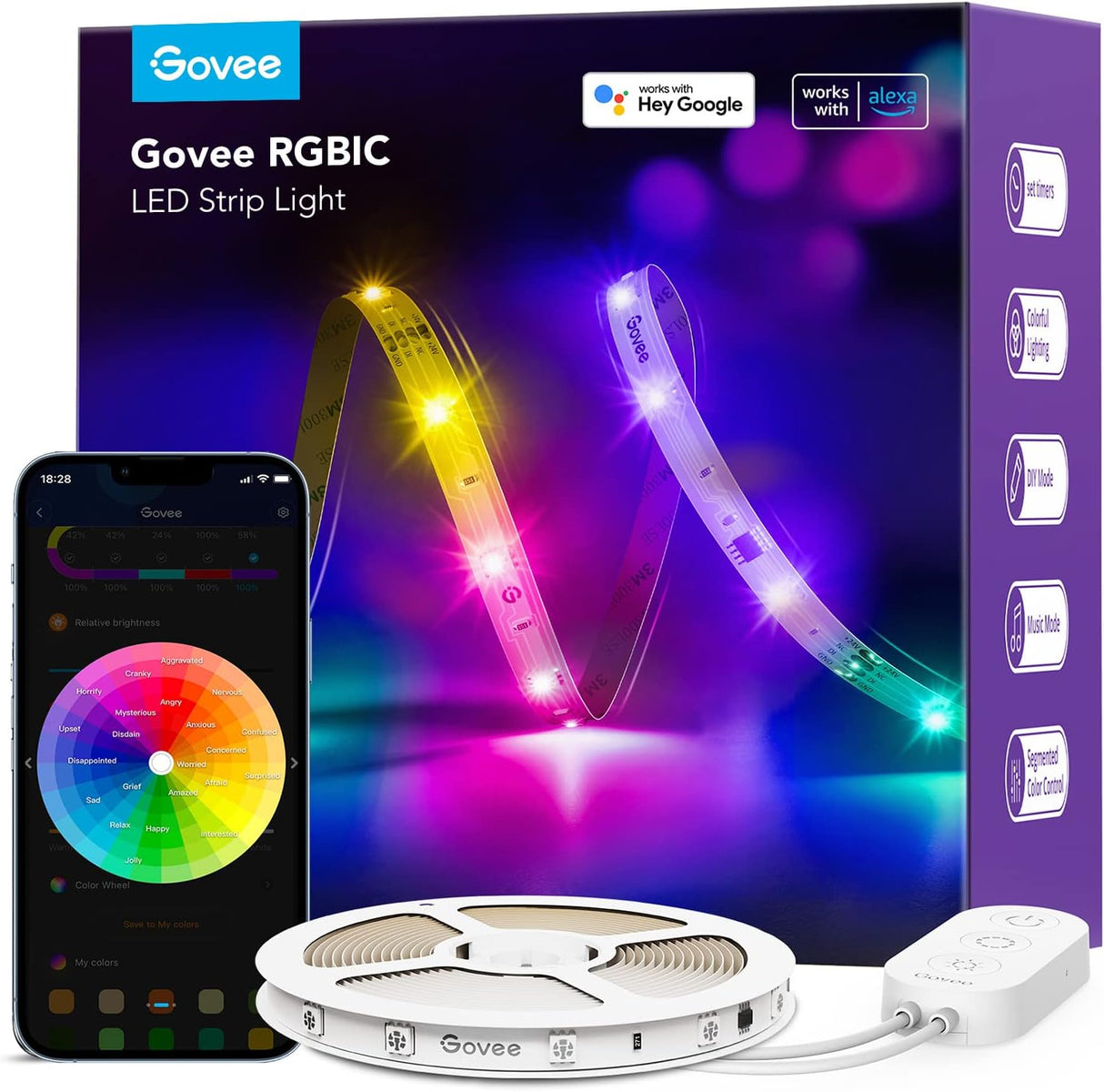 Govee RGBIC LED Strip Light 5 Meter | Segmented Kleuren & Wi-Fi