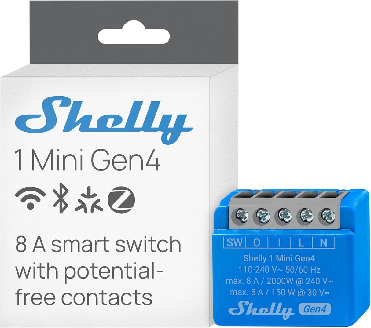 Shelly 1 Mini Gen4 – Compact built-in switch with WiFi, Zigbee and Matter