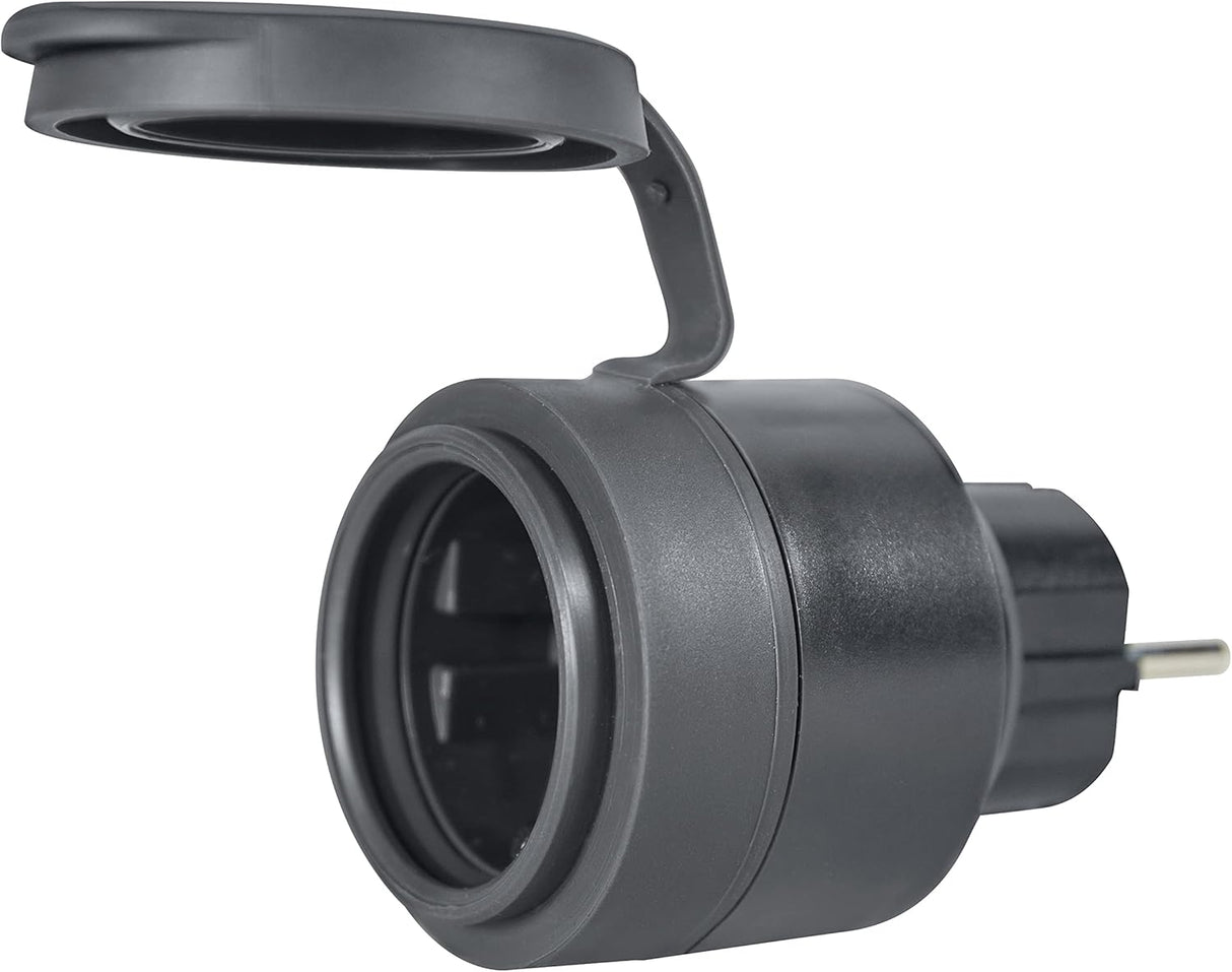 LEDVANCE 4058075729322 smart socket voor buitenshuis met ZigBee-technologie in een compact ontwerp, voor integratie van conventionele apparaten in het slimme huis, 1-pack,antraciet