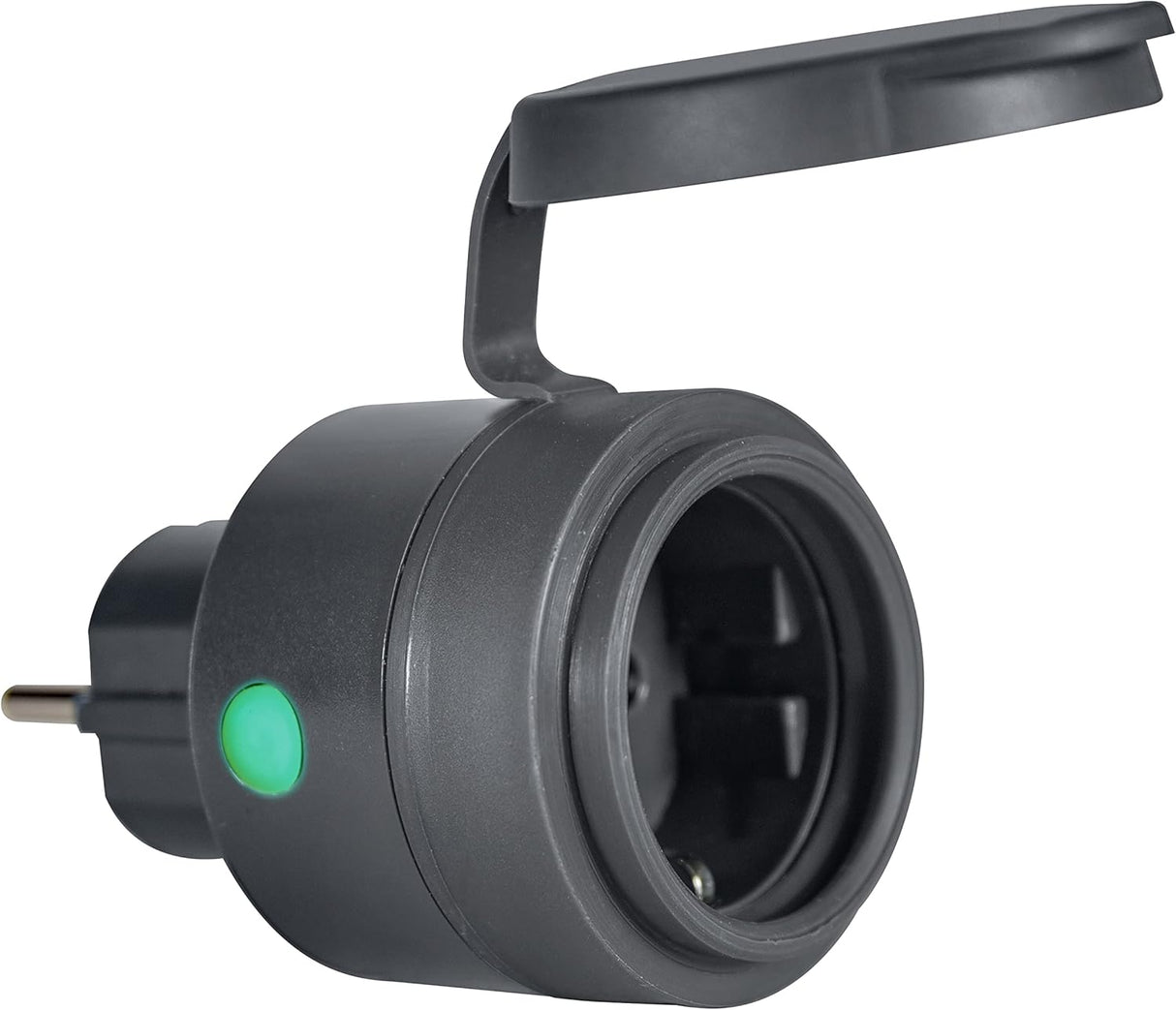 LEDVANCE 4058075729322 smart socket voor buitenshuis met ZigBee-technologie in een compact ontwerp, voor integratie van conventionele apparaten in het slimme huis, 1-pack,antraciet