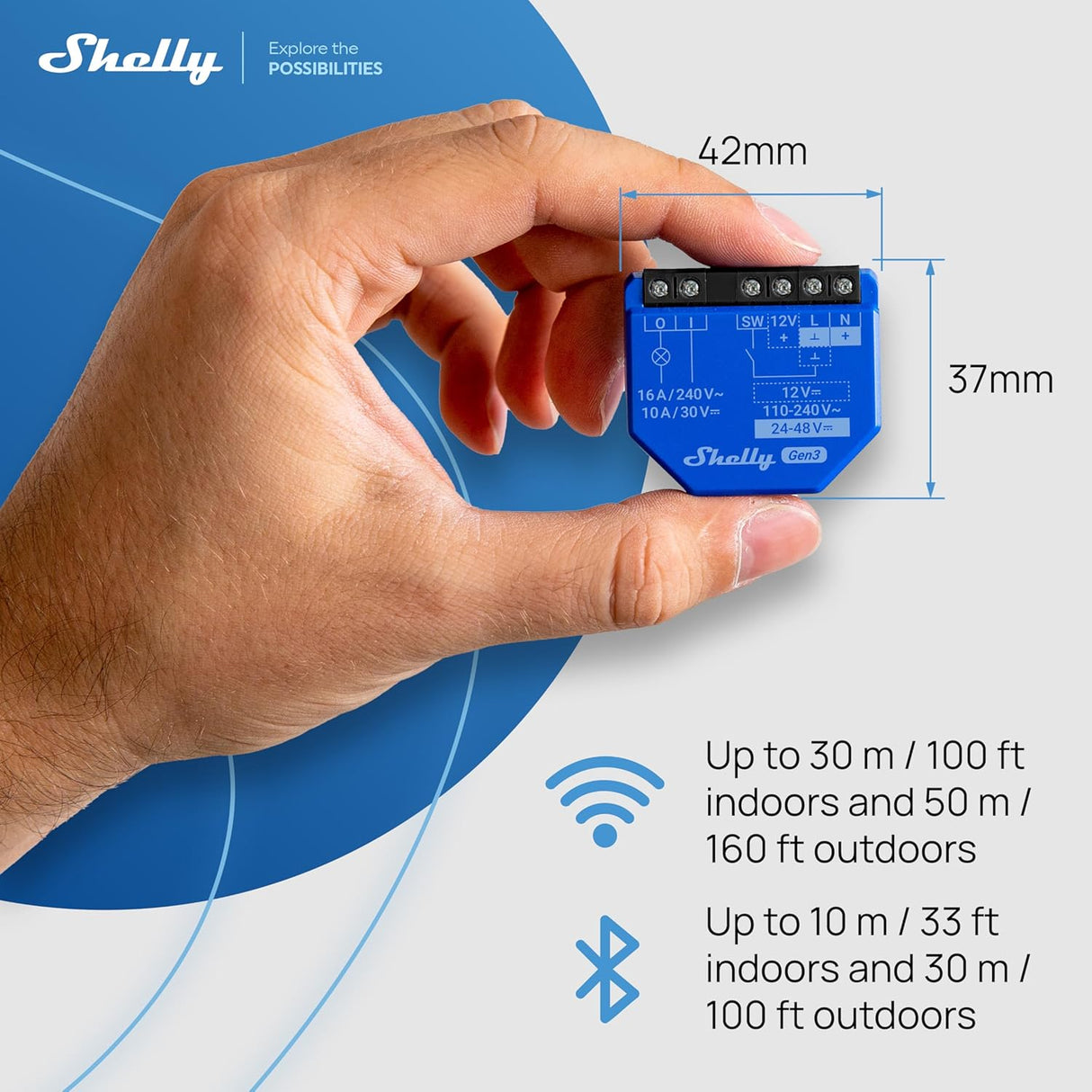 Shelly 1 Gen3 – Slimme inbouwschakelaar met potentiaalvrij relais en Wi-Fi