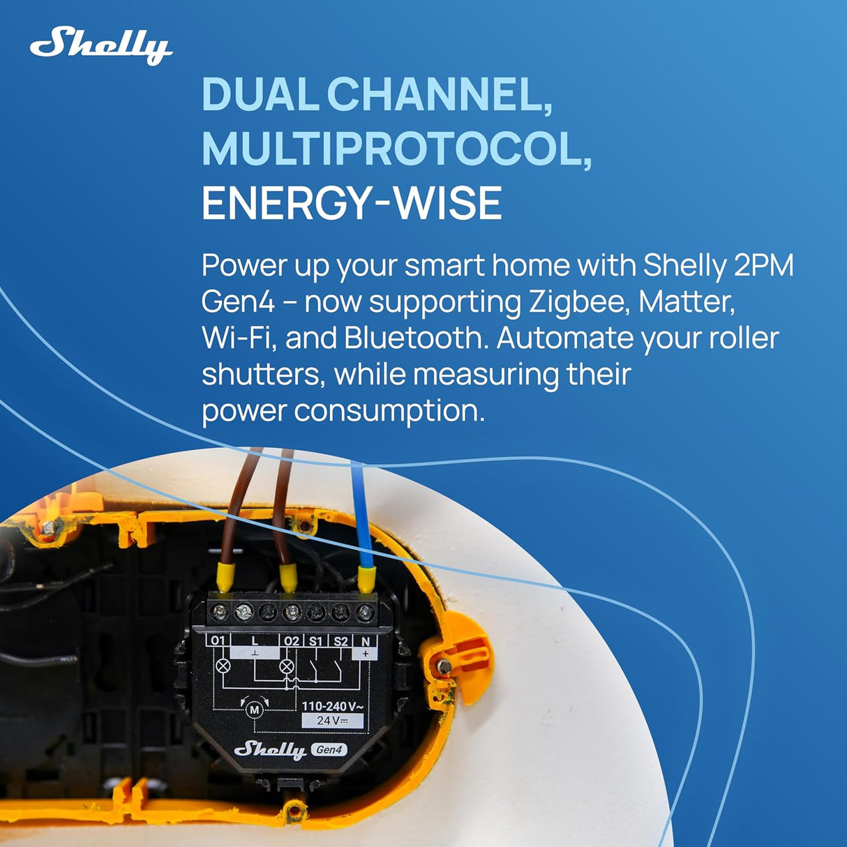 Shelly 2PM Gen4 – Doppel-Einbau-Schalter mit Energiemessung