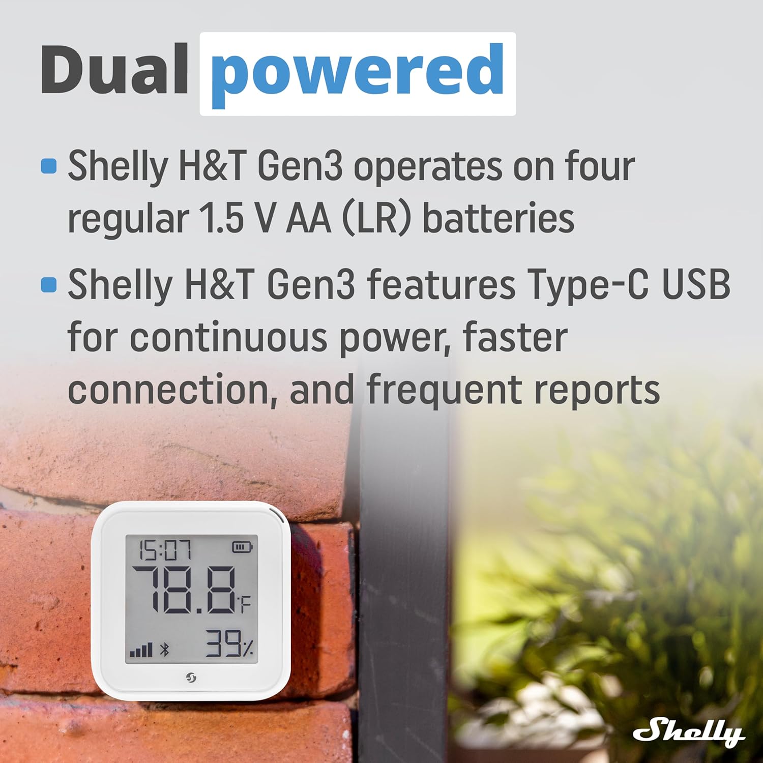 Shelly H&T Gen3 | Wi-Fi temperature and humidity sensor with e-paper display
