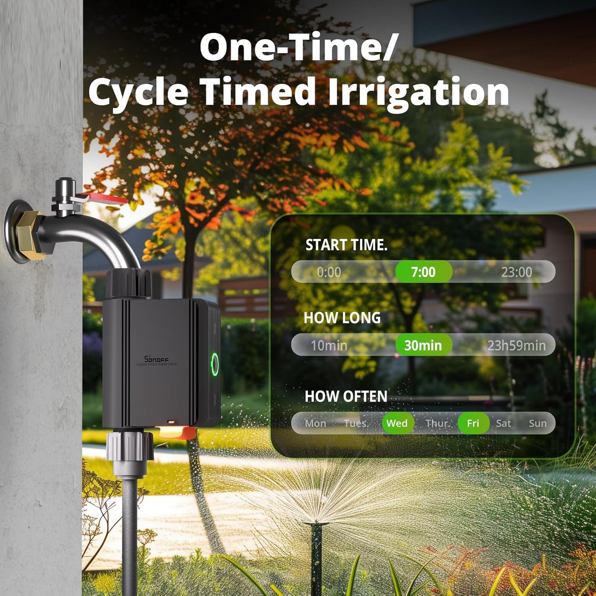 SONOFF Irrigation Computer, App Controlled Automatic Irrigation System with Scheduling and Quantity Control, Requires Zigbee 3.0 Hub, Compatible with Amazon Alexa and Home Assistant