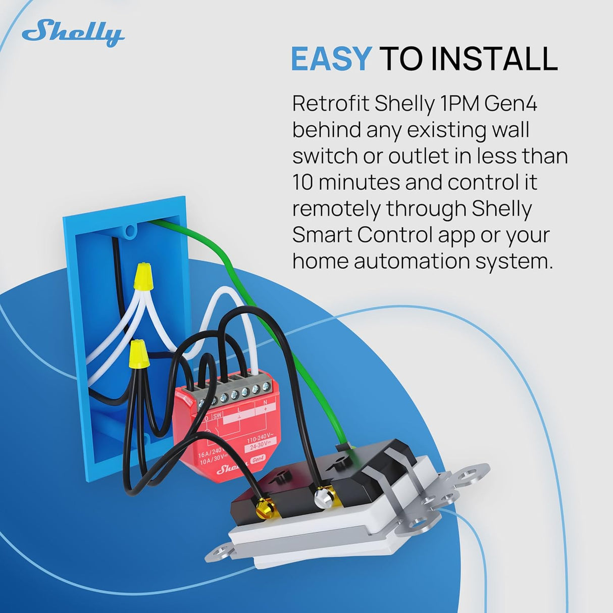 Shelly 1PM Gen4 | Smart Wi-Fi & Matter Switch with Energy Metering