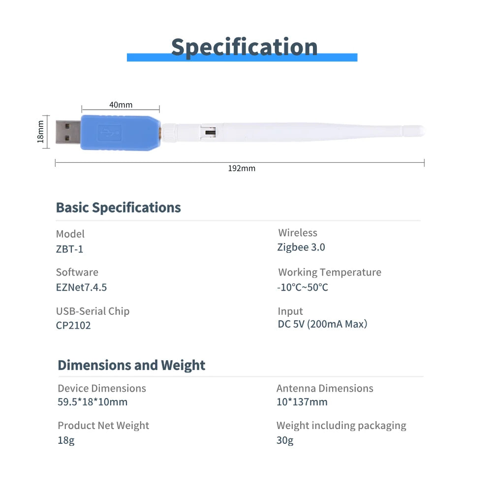 DIYANI Smart Dongle 1P - Zigbee 3.0 coördinator & Thread‑ready