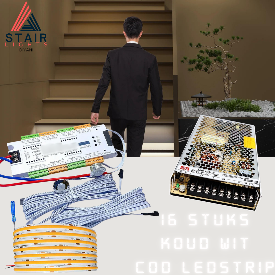 Dynamische Trapverlichting DIY Set | 100 cm breed | maximaal 16 treden