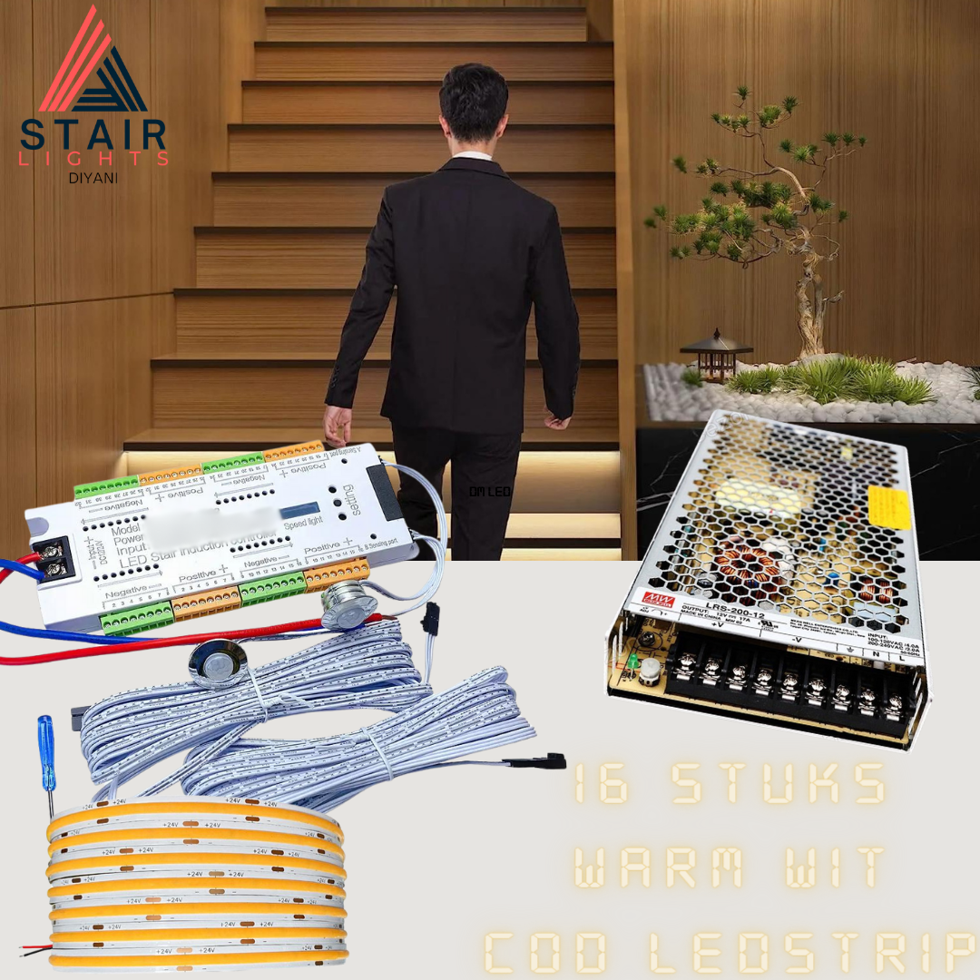 Dynamische Trapverlichting DIY Set | 100 cm breed | maximaal 16 treden