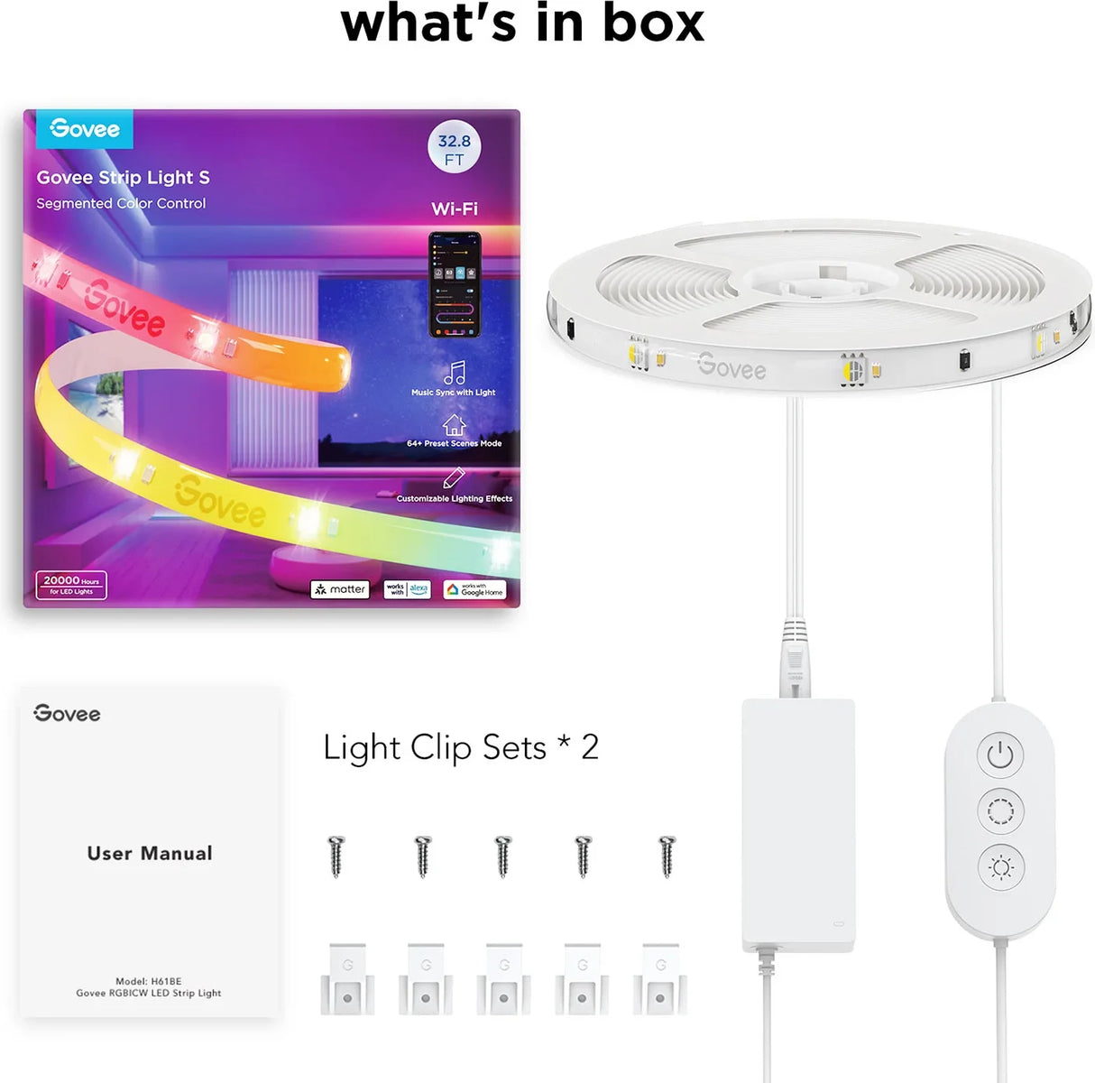 Govee Strip Light S LED Strip 5 Meter | RGBIC, Matter ondersteuning & Hogere Lichtopbrengst