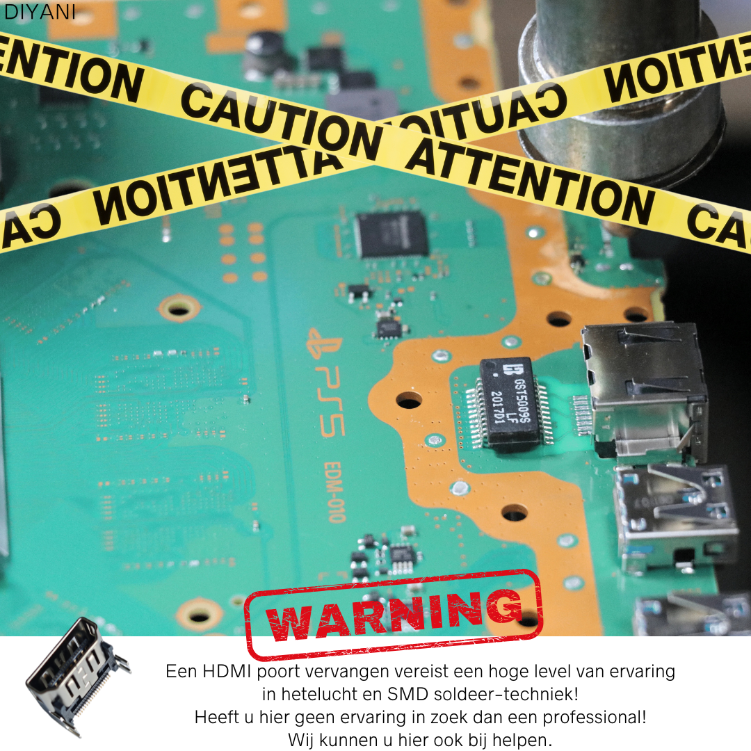 PS4 SLIM / PRO HDMI poort vervangen vereist soldeerervaring op SMD niveau