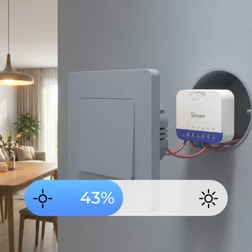 Sonoff MINI-DIM Smart Dimmer Matter over Wi-Fi Module met Energiemonitor