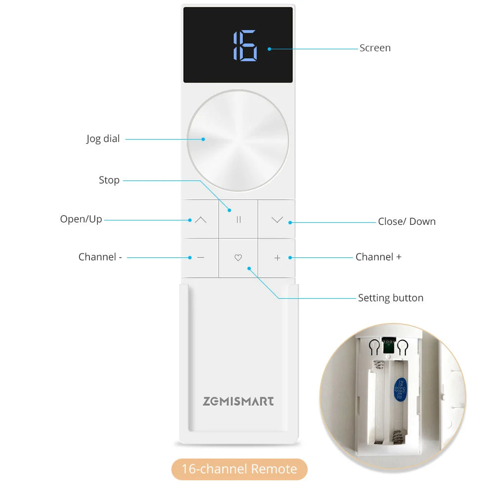 Zemismart MT25B | Draadloze rolgordijnmotor (Retrofit) | Matter over Thread