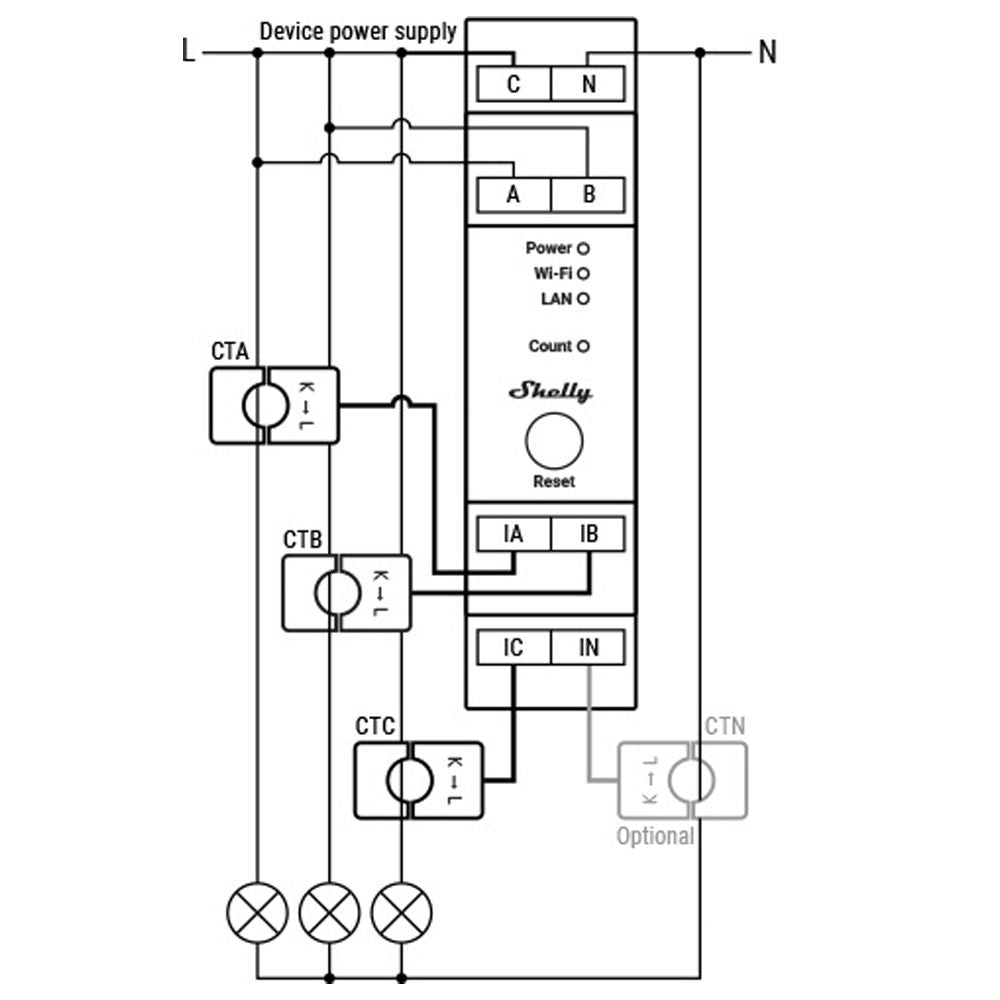 Shelly Pro 3EM-400 | 3-Fase Energiemeter