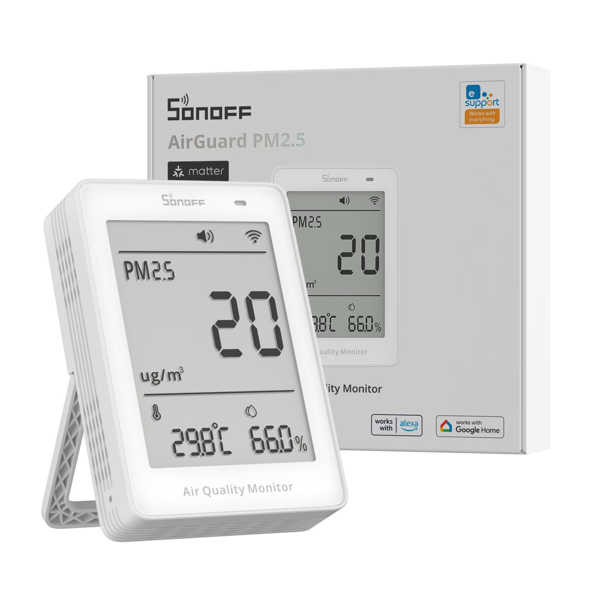 SONOFF AirGuard SAWF-07P | PM2.5 & PM10 Matter Wi-Fi Luchtkwaliteitsmonitor