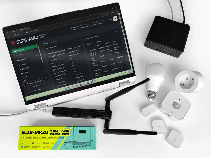 SMLIGHT SLZB-MR2U Dual-Radio Adapter | Zigbee 3.0, Thread & PoE Coördinator