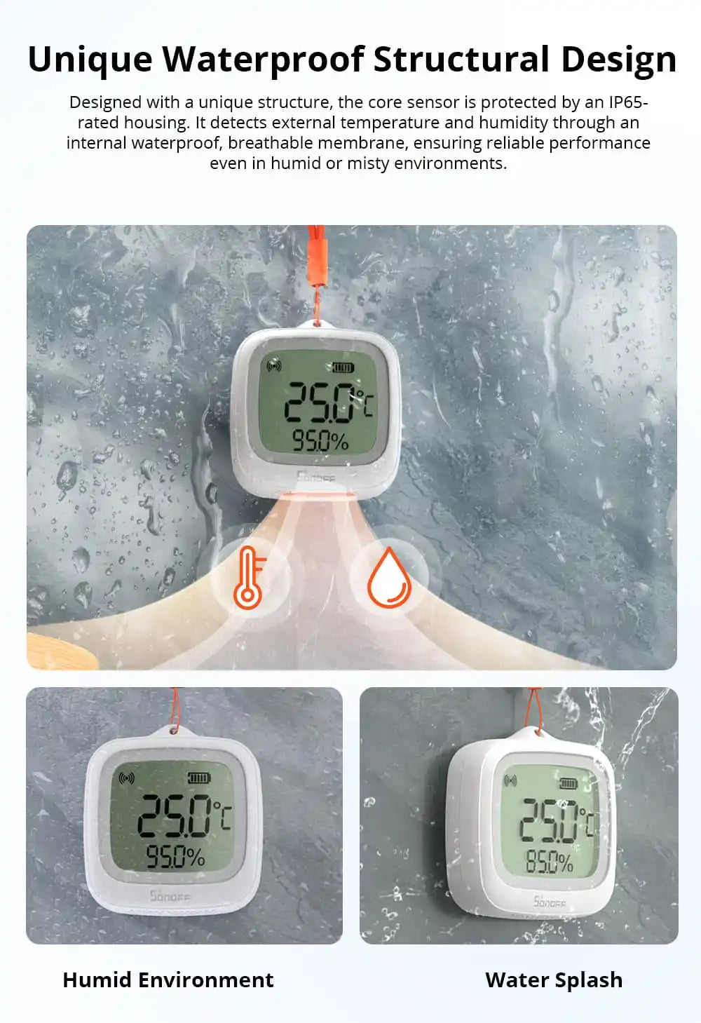 SONOFF SNZB-02WD IP65 Zigbee Temperatur- & Feuchtigkeitssensor