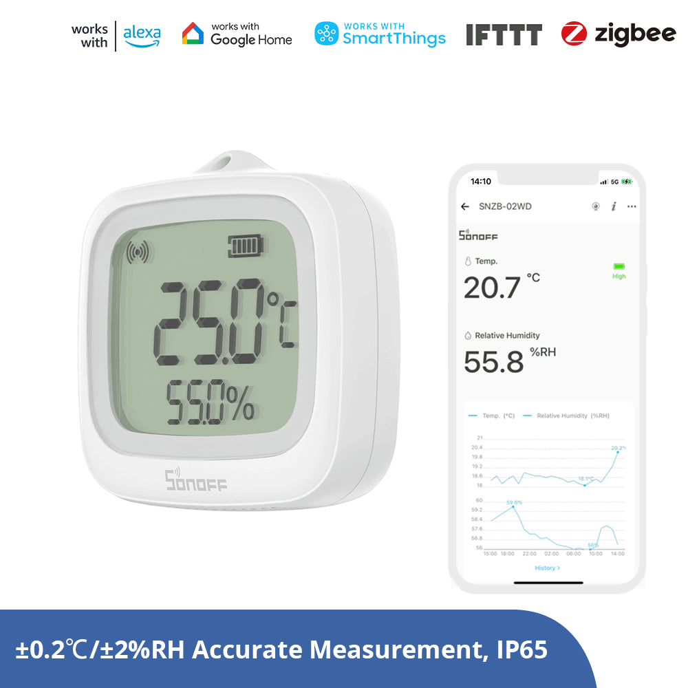SONOFF SNZB-02WD IP65 Zigbee Temperatur- & Feuchtigkeitssensor