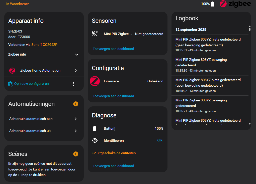 Zigbee MINI Bewegingsmelder – ZHA, Zigbee2MQTT & eWeLink support