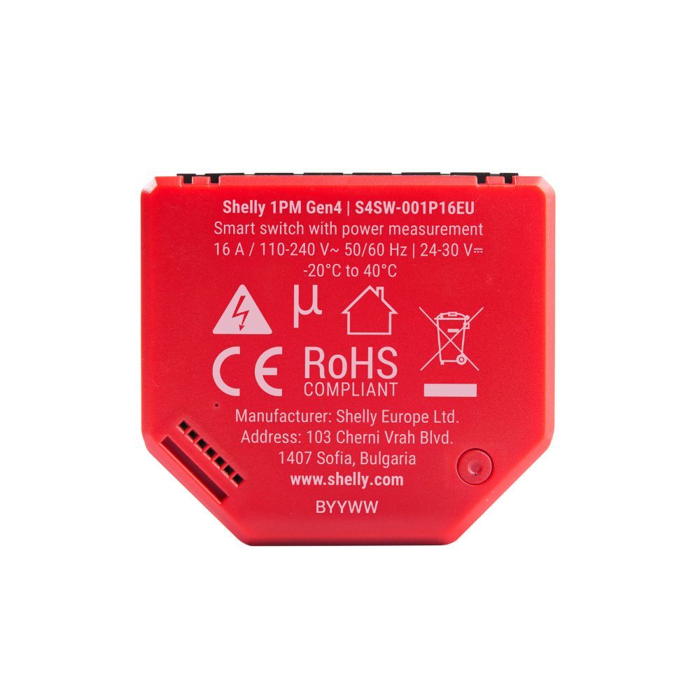 Shelly 1PM Gen4 | Smart Wi-Fi & Matter Switch with Energy Metering