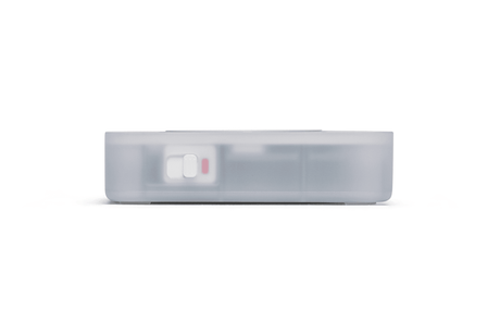 De mute-knop van Home Assistant Voice preview waarmee de microfoon uitgezet kan worden.