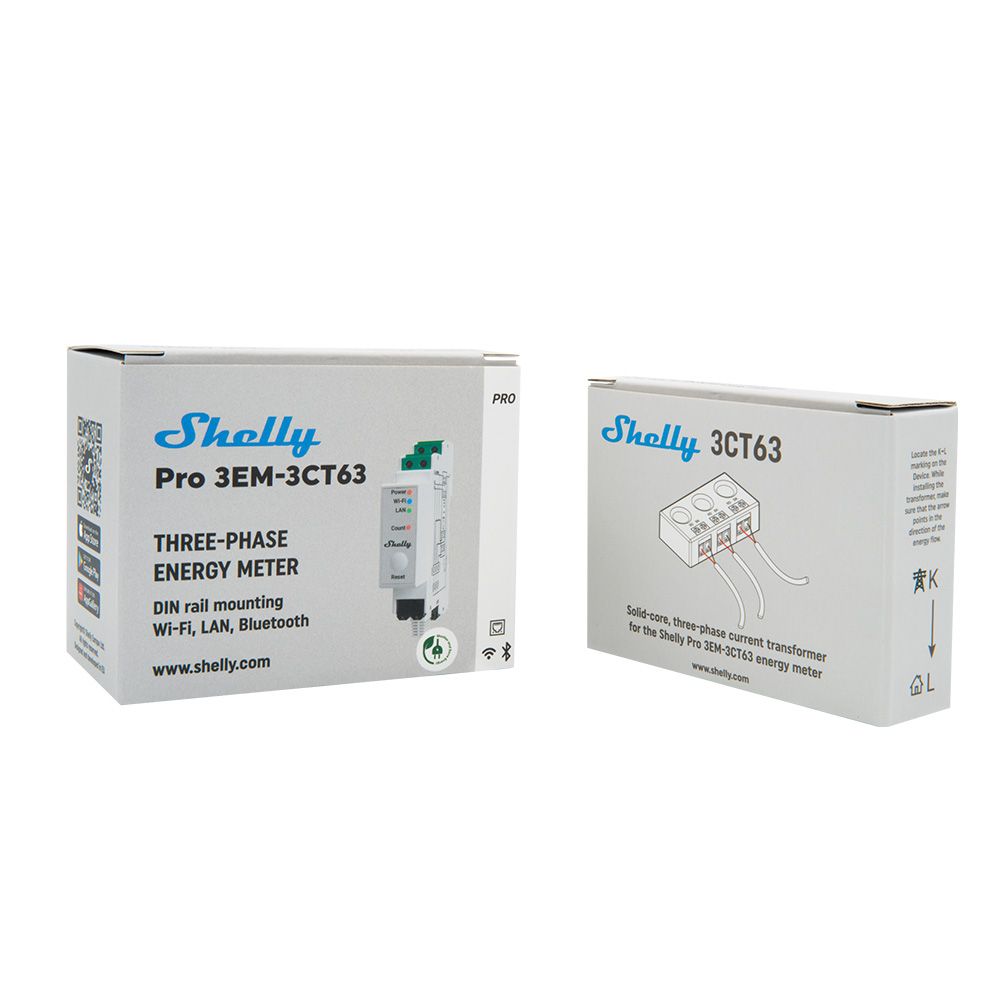 Shelly Pro 3EM-3CT63 | 3-Phasen-Energiezähler