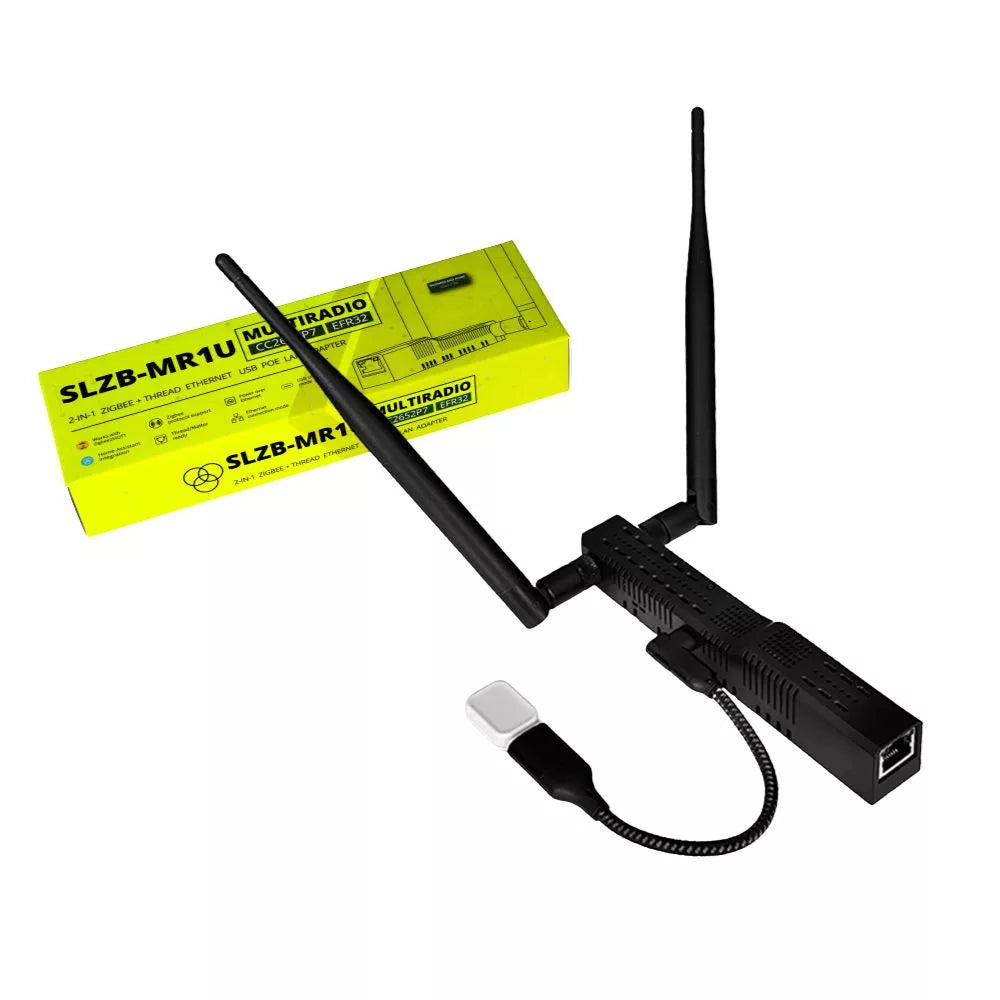 SMLIGHT SLZB-MR1U Dual-Radio Adapter Zigbee en Thread met Ethernet, Wi-Fi, PoE en USB Passthrough