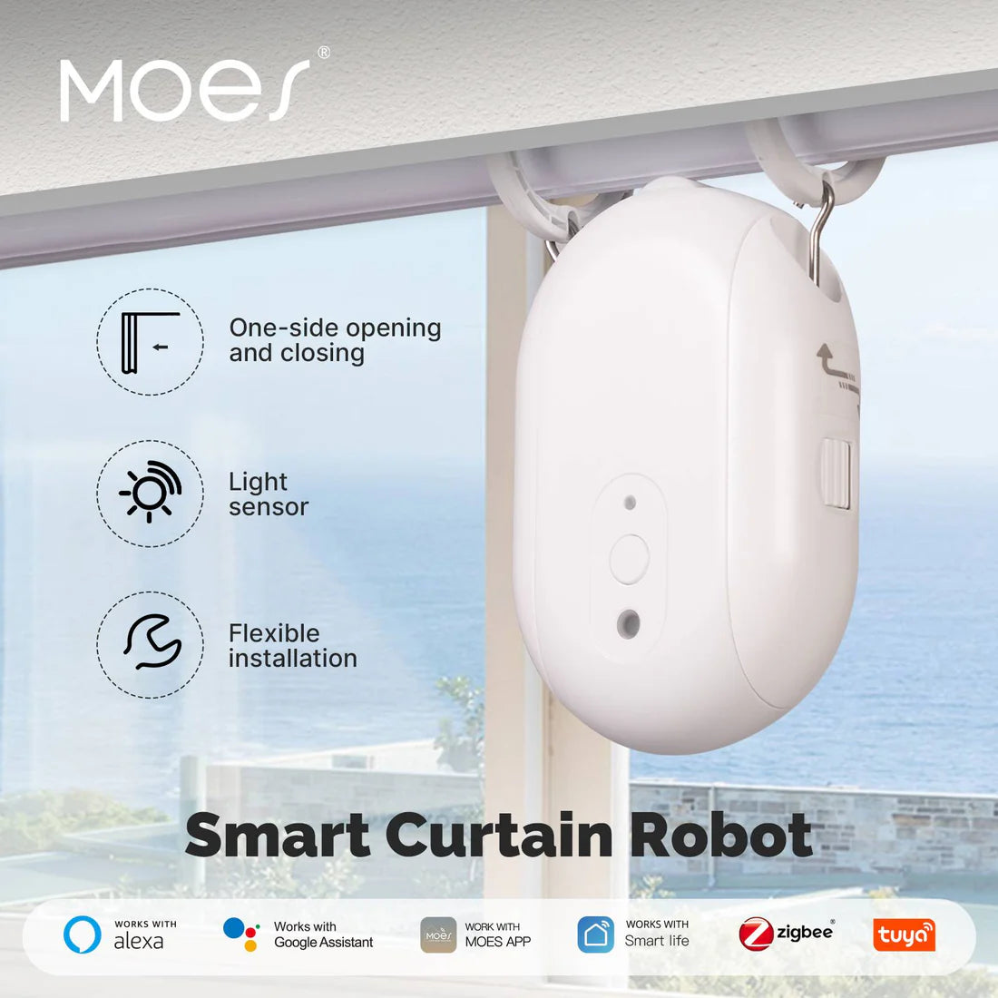 MOES Smart Curtain Robot | Zigbee 3.0 Gordijnmotor